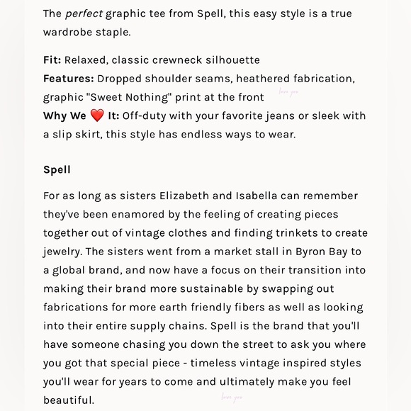 NEW Spell Sweet Nothing Biker Tee - Picture 5 of 13